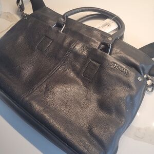 Prada Dark Leather Unisex Briefcase